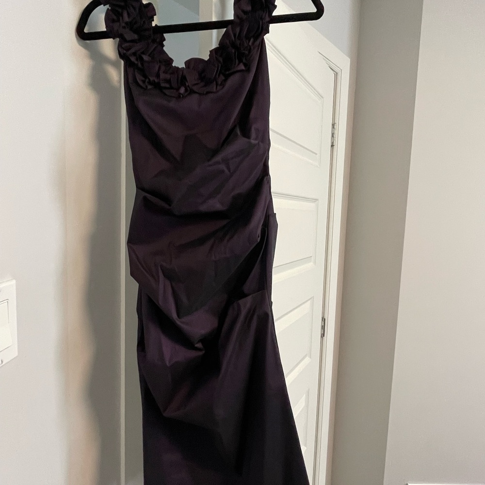 Chateau Purple Ruched Cocktail Gown